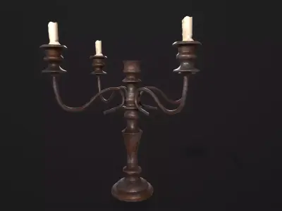 Candle Stand 3d model  Low-poly 3D model
