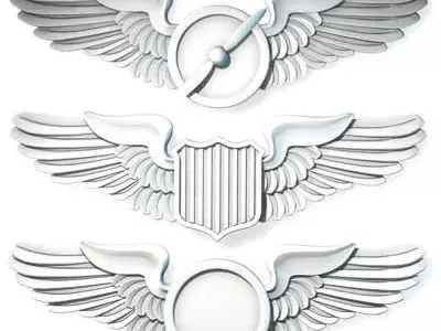 Wings badges 3D model
