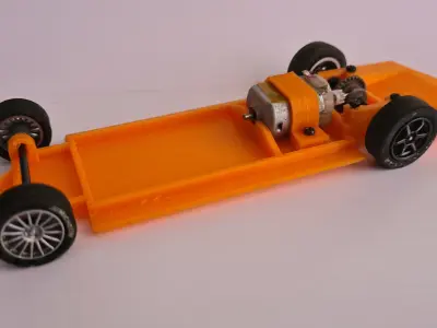 MILLER METEOR - ECTO-1 1959 GHOSTBUSTERS SLOT CAR CHASSIS 3D model