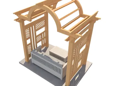 Pergola 7  Low-poly 3D model
