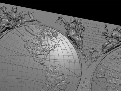 ancient map of the world       3D model