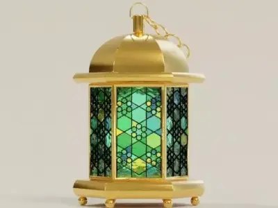 Stained Glass Lantern Free 3D model