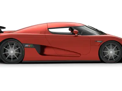 Realistic Red Koenigsegg Hypercar 3D Model High Detail Low-poly 3D model