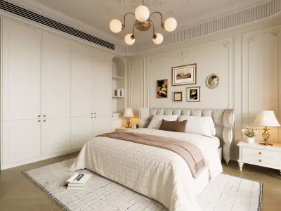 French Retro Style 3D Model 3D model