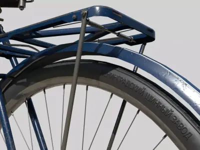 Vintage ZIS bicycle Low-poly 3D model