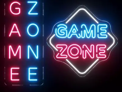 Game Zone Neon Signs 3D model