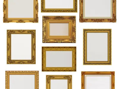 Collection of 3d models Frame picture gold v1 3D model