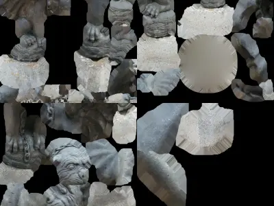 Gargoyle Cement Sculpture Free 3D model