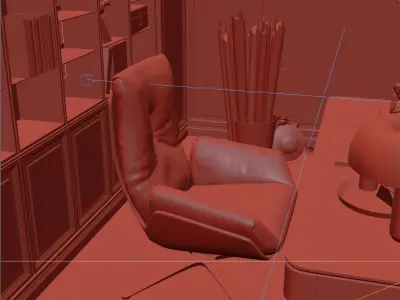 Office Workplace Interior Scene 3D model