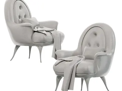 French luxury lounge chair Lounge sofa 3D model