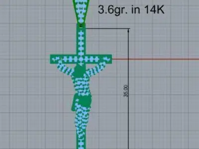 Jesus Christ Diamond Pendant 4048 3D print model