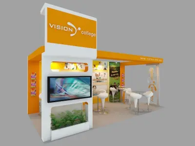    Vision College Exhibition Booth Low-poly 3D model