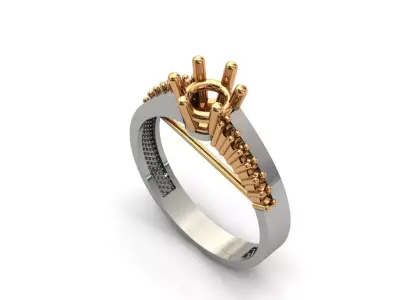 Solitaire Engagement Ring Diamond Women Ring Stone 3D print STL 3D print model