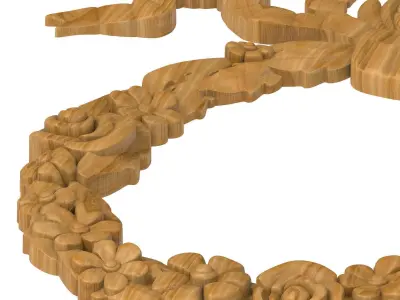 Carved picture frame STL 3D model 14