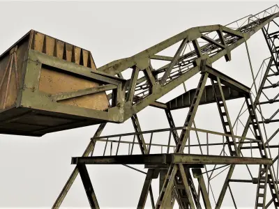 Large Old Crane PBR Low-poly 3D model