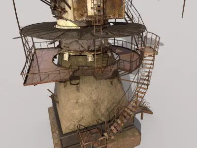 Abandoned Radar Station-Satellite Dish 3D model