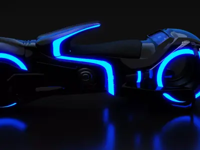 Sci-Fi Tron Bike 3D Model - Perfect for Gaming VFX and Film Low-poly 3D model