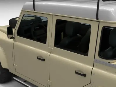 Land Rover Defender 110 Double Cab Pick Up w interior 3D model