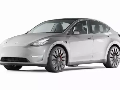 Tesla Model Y silver 3D model