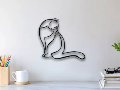 Cat Wall Art 3D print model purchase