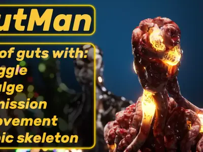 GutMan man in flames 3D model