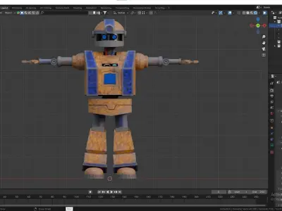 rusted robot 3d model Free low-poly 3D model