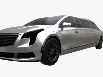 Cadillac Limusine Low-poly 3D model