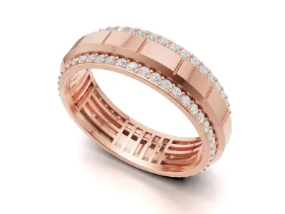 Mens Diamond Wedding Eternity Band 3D print model