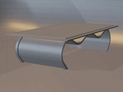 Modern Luxury Futuristic Desk Table Low Poly 3D model