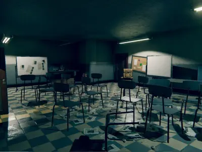 Modular Police Station Props Pack Low-poly 3D model