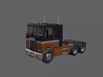 Truck semi Low-poly 3D model