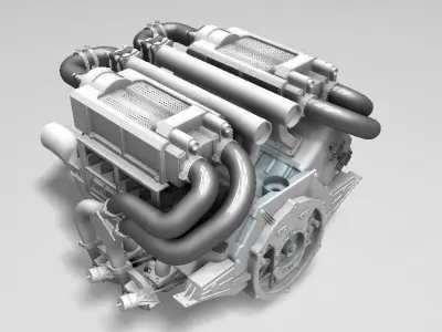 Bugatti W16 Engine 3D print model