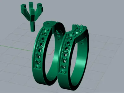 STL 3DM wedding ring model wr0057 3D print model