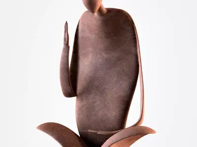 Buddha wooden sculpture 3D print model