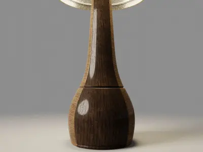 Luxury Wooden Lampshade  3D model