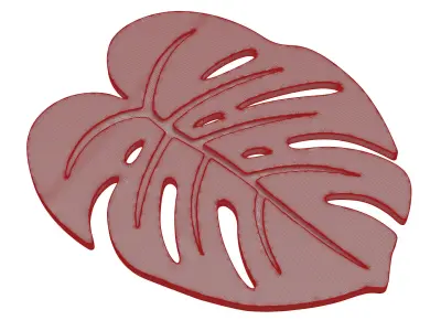 Monstera leaf hot pad coaster decoration 3D print model
