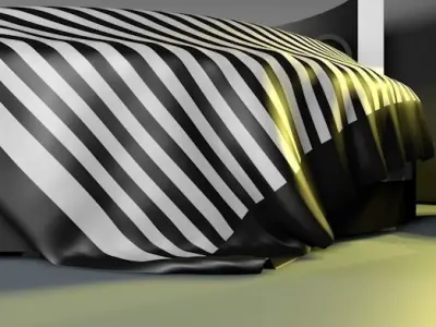 Bedrooms room with bed and two lamps Free low-poly 3D model