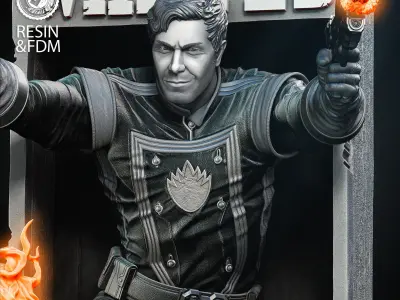 Wicked Marvel Star Lord Bust Poster 3D print model