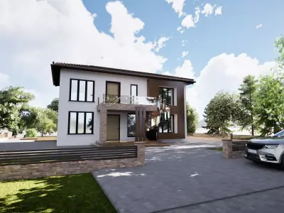 Modern and classic design House and pool 3D model