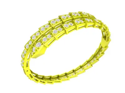 A7351 Luxury Diamond Snake Bangle Bracelets 3D Model 3D print model