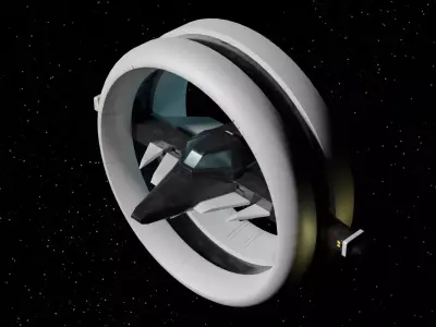 Futuristic Hyperdrive Spaceship Low-poly 3D model