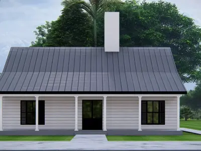 Modern American House Exterior 3D Model Architecture Design 3D model