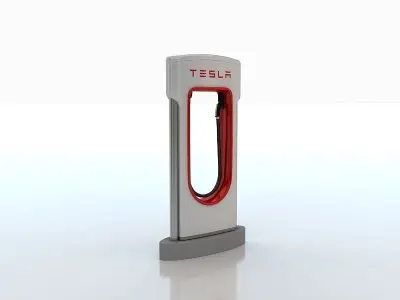 Tesla Electric Car Station 3D model
