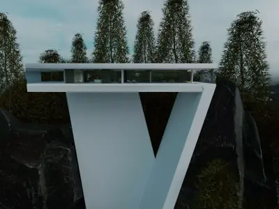 Cliff House Mordern 3D model