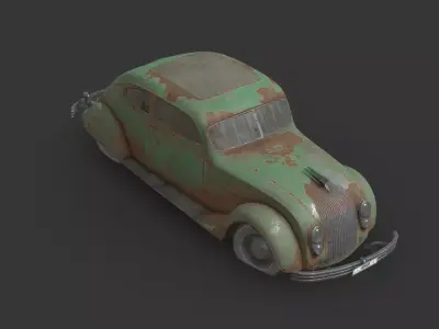 Abandoned Car - Chrysler Imperial Airflow Low-poly 3D model