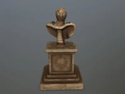 cesare bronze bust Low-poly 3D model