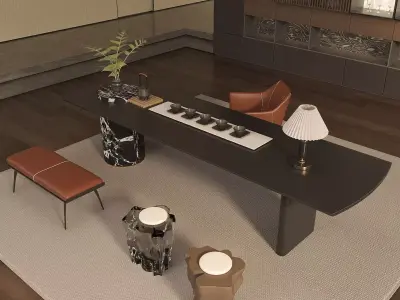 Light luxury tea room 3D model