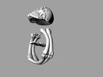 Skull Ring Gold 3D print model