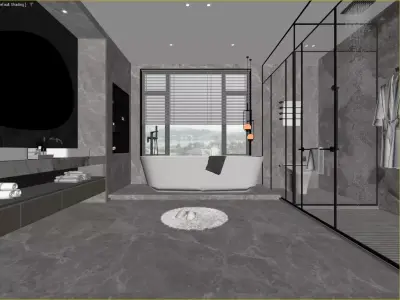 Modern Luxury Bathroom 3D Scene 3D model