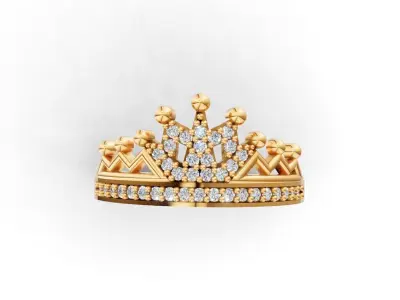 Elegant Crown Ring 3D Model  STL  3DM Files  3D print model